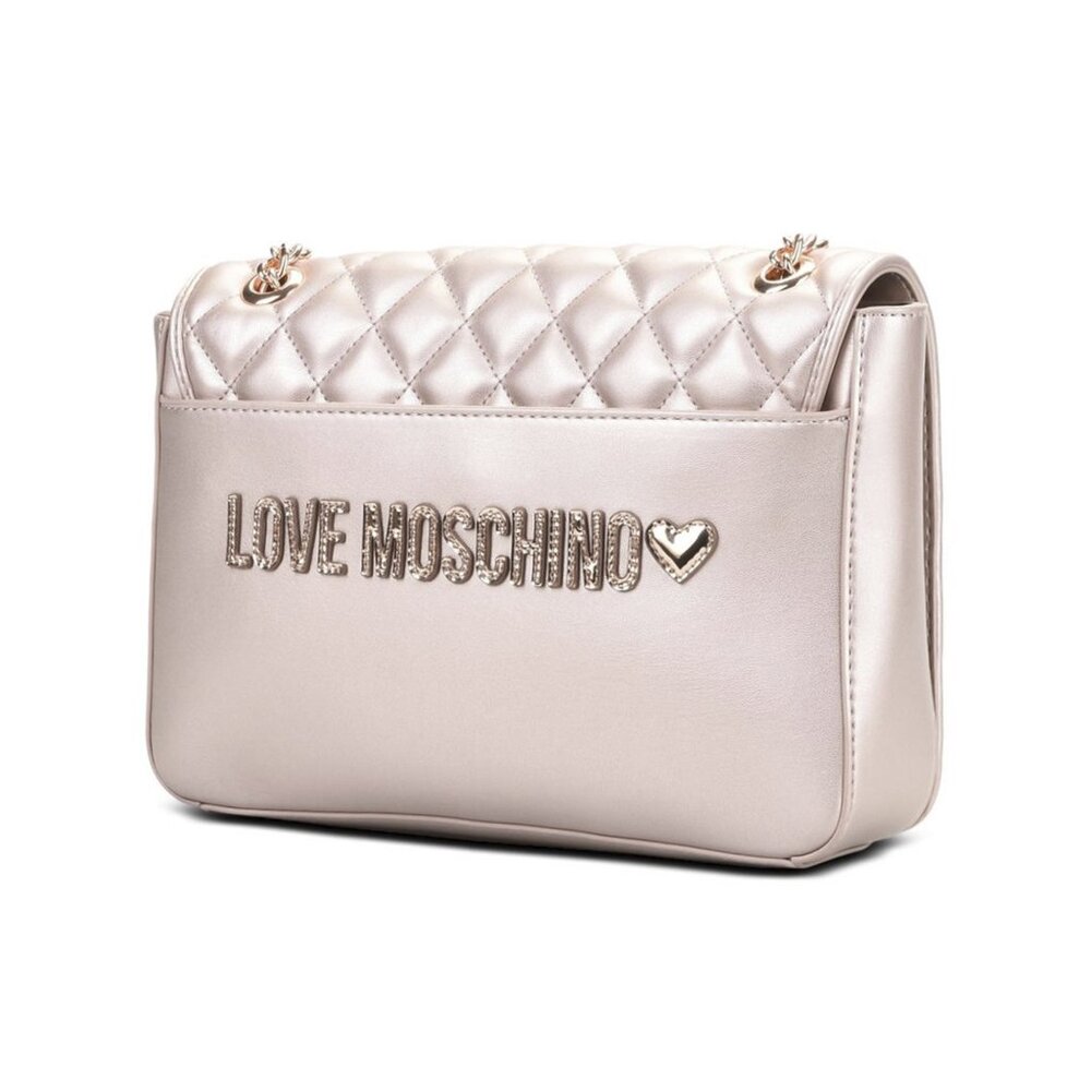 LOVE Moschino Borsa Quilted Bag Metallic Rose Gold - Brand New